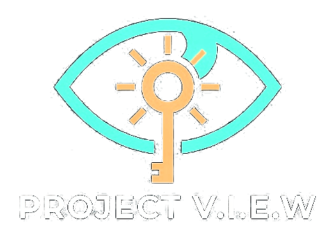 Project VIEW logo: an eye formed from a key, with rays of light